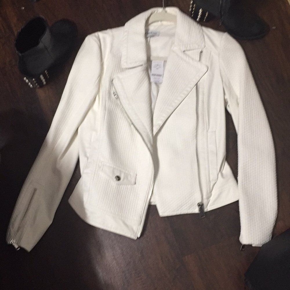 Bebe white leatherette jacket